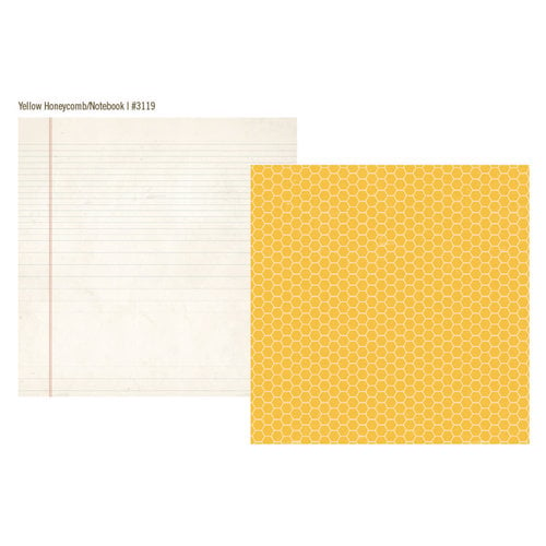 Simple Stories - 24 Seven Collection - 12 x 12 Double Sided Paper - Yellow Honeycomb