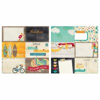 Simple Stories - I Heart Summer Collection - 12 x 12 Double Sided Paper - 4 x 6 Horizontal Journaling Card Elements
