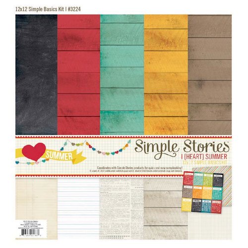 Simple Stories - I Heart Summer Collection - 12 x 12 Simple Basics Kit