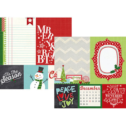 Simple Stories - December Documented Collection - Christmas - 12 x 12 Double Sided Paper - Quote and Photo Mat Elements