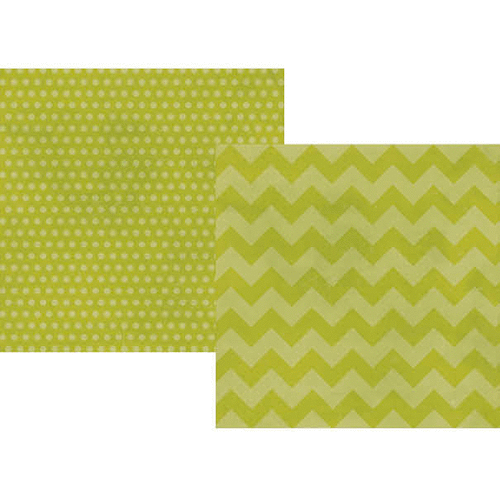 Simple Stories - Daily Grind Collection - 12 x 12 Double Sided Paper - Green Chunky Chevron