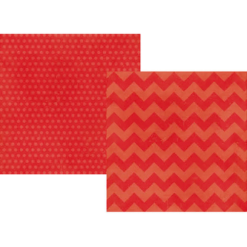 Simple Stories - Daily Grind Collection - 12 x 12 Double Sided Paper - Red Chunky Chevron
