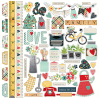 Simple Stories - Homespun Collection - 12 x 12 Cardstock Stickers - Fundamentals