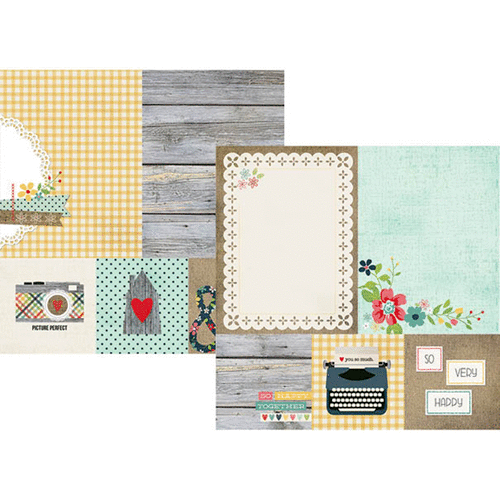 Simple Stories - Homespun Collection - 12 x 12 Double Sided Paper - Quote and Photo Mat Elements