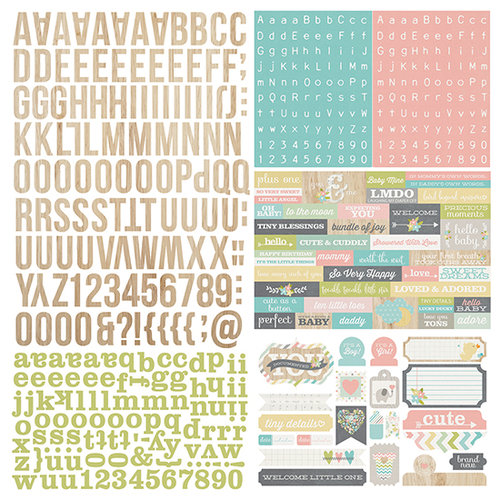 Simple Stories - Hello Baby Collection - 12 x 12 Cardstock Stickers - Expressions