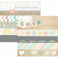 Simple Stories - Hello Baby Collection - 12 x 12 Double Sided Paper - Borders and Title Strip Elements