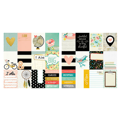 Simple Stories - I AM Collection - 12 x 12 Double Sided Paper - 3 x 4 Journaling Card Elements