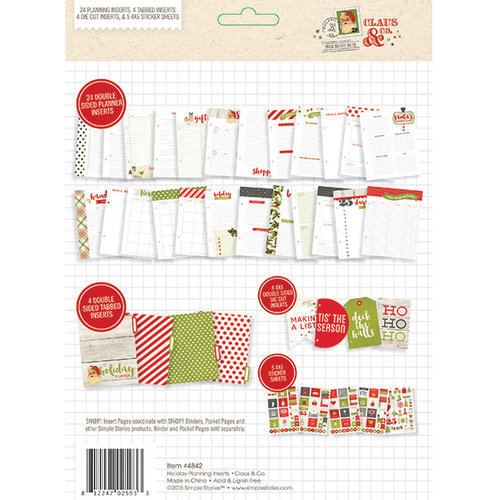 Simple Stories - SNAP Collection - Holiday Planning Inserts - Claus and Co