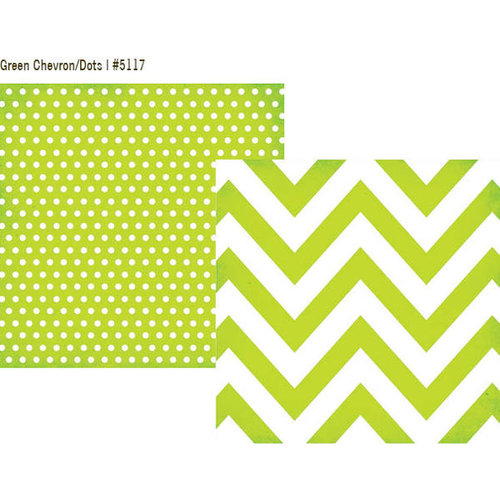 Simple Stories - DIY Collection - 12 x 12 Double Sided Paper - Green Chevron