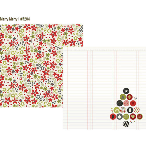 Simple Stories - DIY Christmas Collection - 12 x 12 Double Sided Paper - Merry Merry