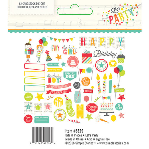 Simple Stories - Let's Party Collection - Bits and Pieces