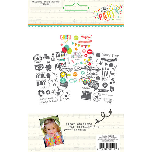 Simple Stories - Let's Party Collection - Clear Stickers