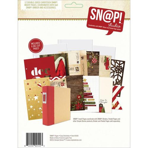 Simple Stories - SNAP Collection - 6 x 8 Journal Insert Pages - Cozy Christmas