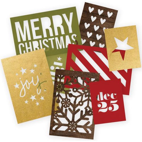 Simple Stories - SNAP Collection - 3 x 4 and 4 x 6 Die Cut Cards - Cozy Christmas