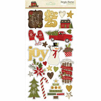 Simple Stories - Cozy Christmas Collection - Chipboard Stickers