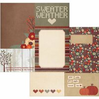 Simple Stories - Sweater Weather Collection - 12 x 12 Double Sided Paper - 4 x 6 and 6 x 8 Journaling Card Elements