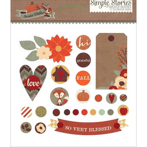 Simple Stories - Sweater Weather Collection - Decorative Brads