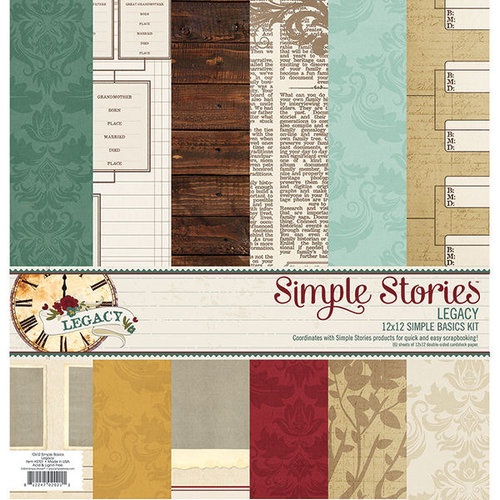 Simple Stories - Legacy Collection - 12 x 12 Simple Basics Kit