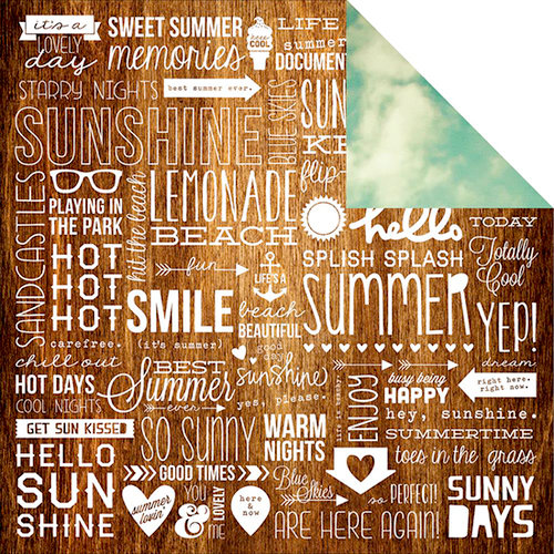 Simple Stories - Good Day Sunshine Collection - 12 x 12 Double Sided Paper - Blue Skies