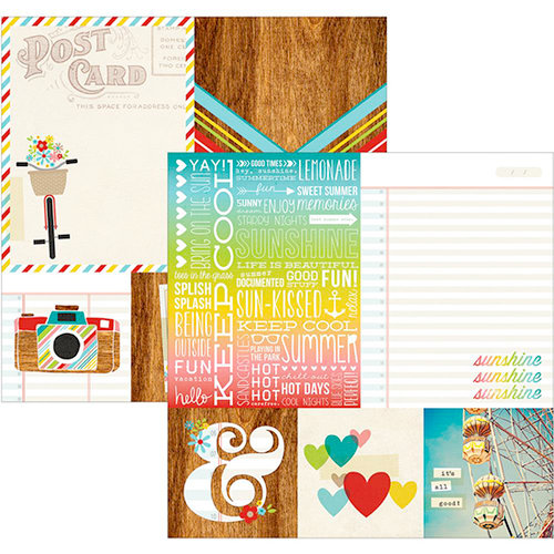 Simple Stories - Good Day Sunshine Collection - 12 x 12 Double Sided Paper - Quote and Photo Mat Elements