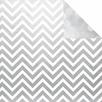 Simple Stories - The Story of Us Collection - 12 x 12 Double Sided Paper - Silver Chevron