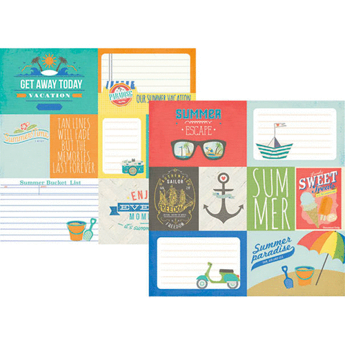 Simple Stories - Summer Paradise Collection - Simple Sets - 12 x 12 Double Sided Paper - Journaling Card Elements - One