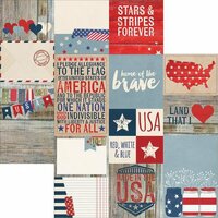 Simple Stories - Stars and Stripes Collection - 12 x 12 Double Sided Paper - Elements 2