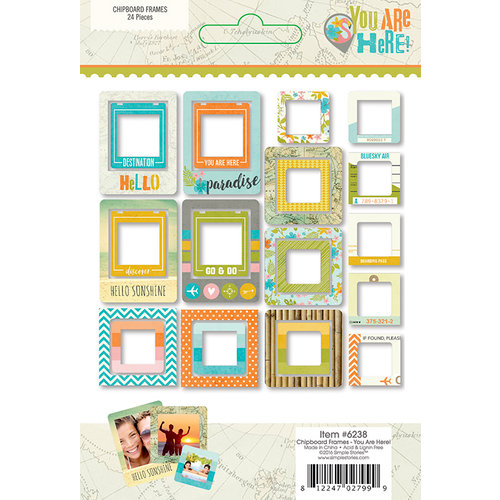 Simple Stories - You Are Here Collection - Chipboard Frames