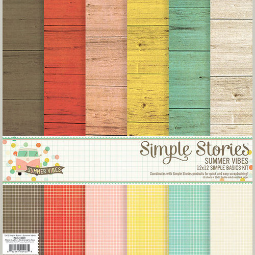Simple Stories - Summer Vibes Collection - 12 x 12 Simple Basics Kit