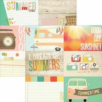 Simple Stories - Summer Vibes Collection - 12 x 12 Double Sided Paper - 4 x 6 Horizontal Journaling Card Elements