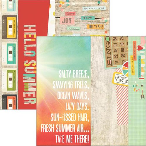Simple Stories - Summer Vibes Collection - 12 x 12 Double Sided Paper - 2 x 12, 4 x 12 and 6 x 12 Elements