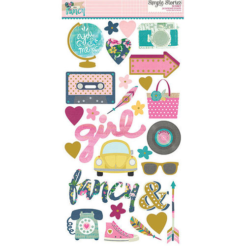 Simple Stories - So Fancy Collection - Chipboard Stickers