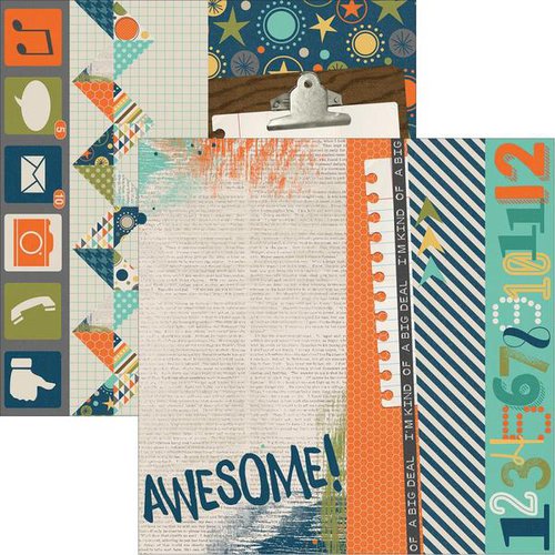 Simple Stories - So Rad Collection - 12 x 12 Double Sided Paper - 2 x 12, 4 x 12 and 6 x 12 Elements