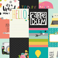 Simple Stories - Carpe Diem Collection - 12 x 12 Double Sided Paper - 4 x 4 and 4 x 6 Vertical Journaling Elements