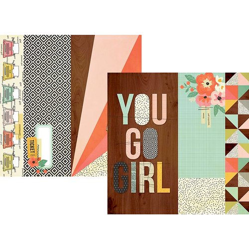 Simple Stories - The Reset Girl Collection - 12 x 12 Double Sided Paper with Foil Accents - 2 x 12, 4 x 12 and 6 x 12 Elements