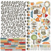Simple Stories - Hello Fall Collection - 12 x 12 Cardstock Stickers - Combo