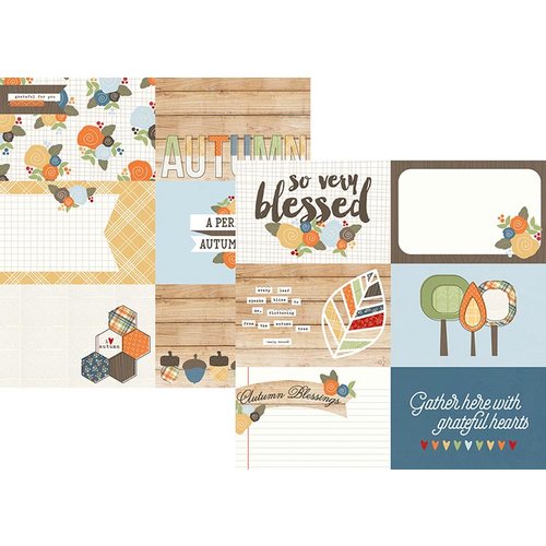 Simple Stories - Hello Fall Collection - 12 x 12 Double Sided Paper - 4 x 6 Horizontal Journaling Elements
