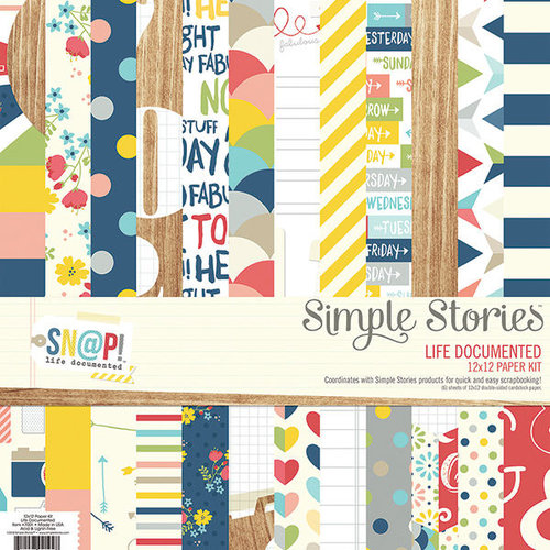 Simple Stories - Life Documented Collection - 12 x 12 Paper Kit
