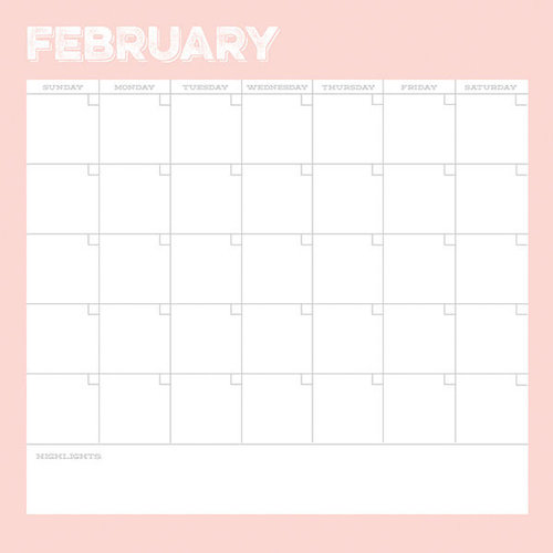 Simple Stories - Life Documented Collection - 12 x 12 Double Sided Paper - February Calendar
