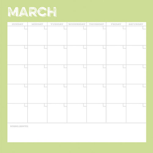 Simple Stories - Life Documented Collection - 12 x 12 Double Sided Paper - March Calendar