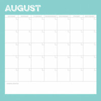 Simple Stories - Life Documented Collection - 12 x 12 Double Sided Paper - August Calendar