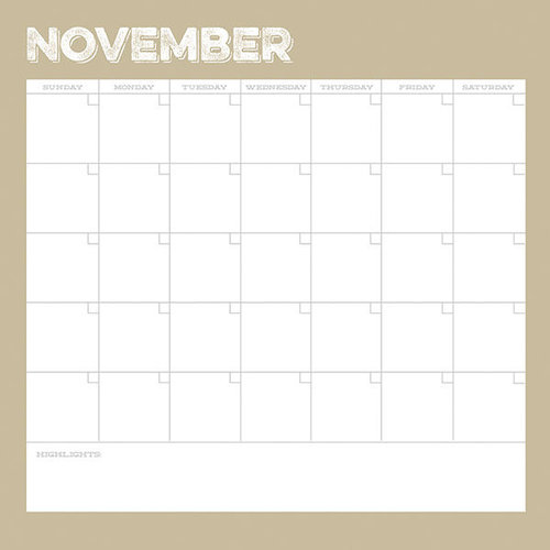 Simple Stories - Life Documented Collection - 12 x 12 Double Sided Paper - November Calendar