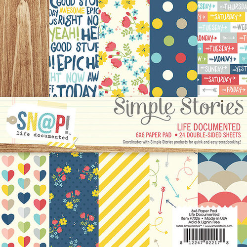 Simple Stories - Life Documented Collection - 6 x 6 Paper Pad