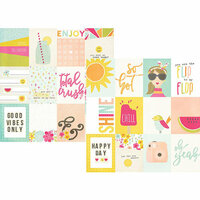 Simple Stories - Sunshine and Happiness Collection - 12 x 12 Double Sided Paper - 3 x 4 Journaling Card Elements