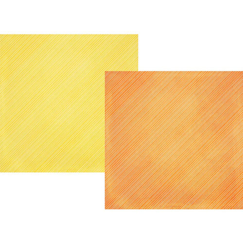 Simple Stories - Sunshine and Happiness Collection - 12 x 12 Double Sided Paper - Tangerine Stripe