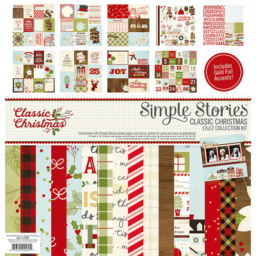 Simple Stories - Classic Christmas Collection - 12 x 12 Collection Kit with Foil Accents