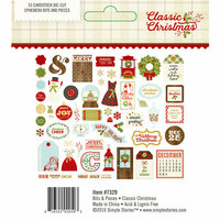 Simple Stories - Classic Christmas Collection - Bits and Pieces with Foil Accents