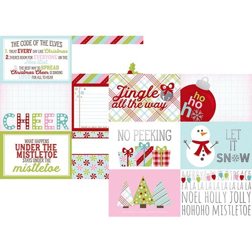 Simple Stories - Mistletoe Kisses Collection - Christmas - 12 x 12 Double Sided Paper with Foil Accents - 4 x 6 Horizontal Journaling Elements
