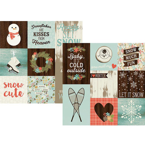 Simple Stories - Winter Wonderland Collection - 12 x 12 Double Sided Paper - 4 x 4 and 4 x 6 Vertical Journaling Elements