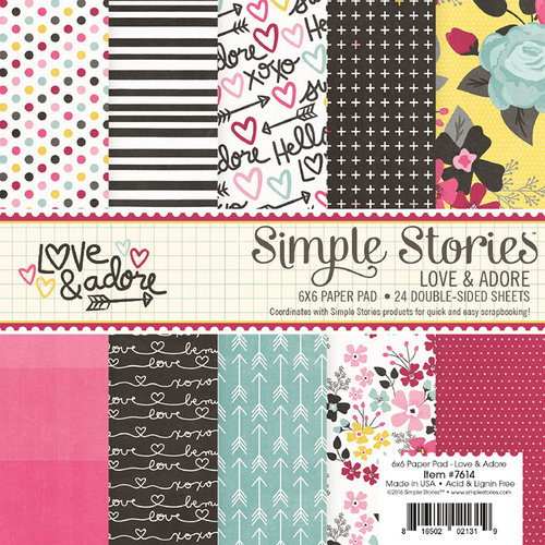 Simple Stories - Love and Adore Collection - 6 x 6 Paper Pad